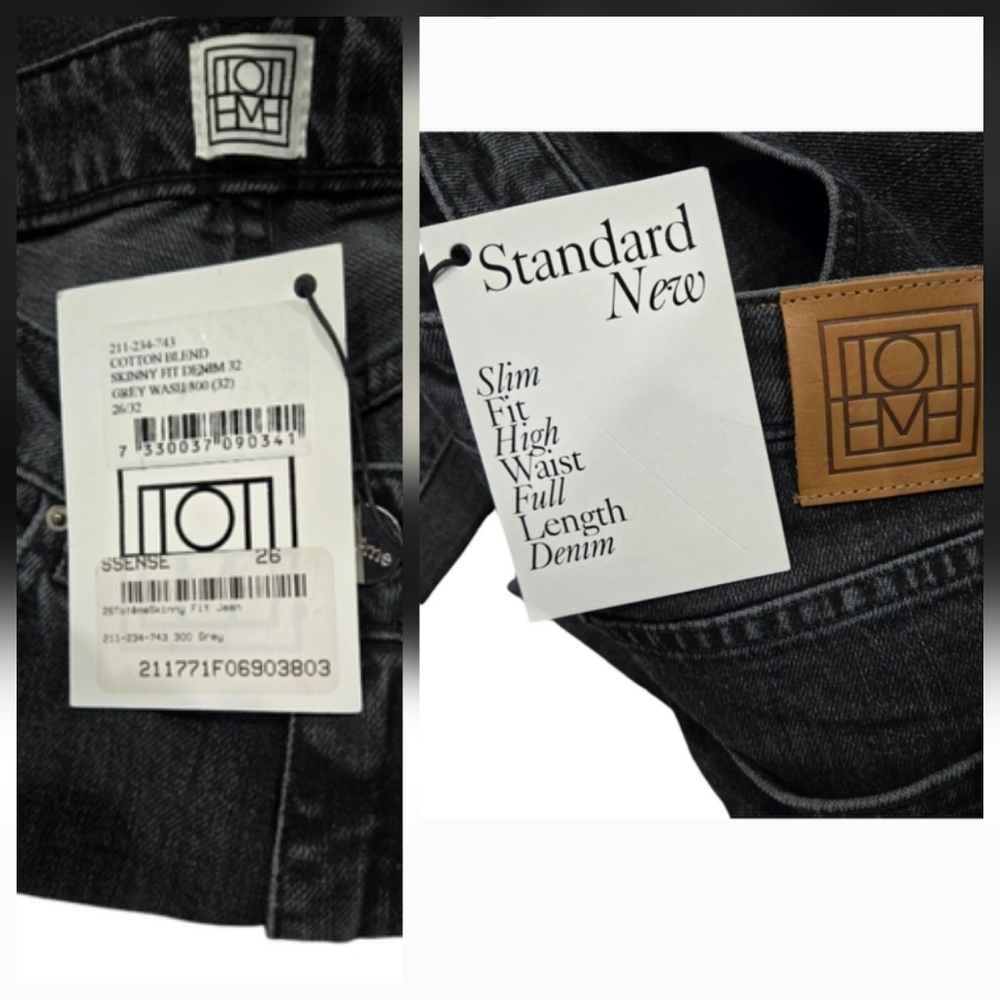 BNWTT Totême Standard New High-Waist Grey Skinny Jeans Size 26 - Picture 10 of 11